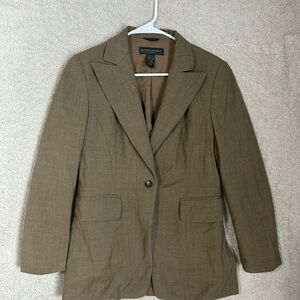 Banana Republic Made in Italy Brown Wool Stretch Blazer Size 4. Capsule Comfort